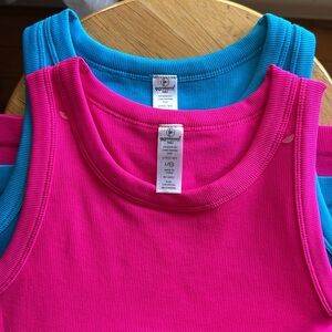 90 Degree By Reflex Pink and Blue Tank Tops